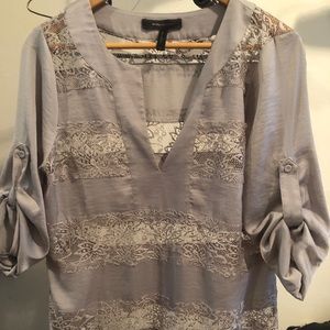 Beautiful grey lace top